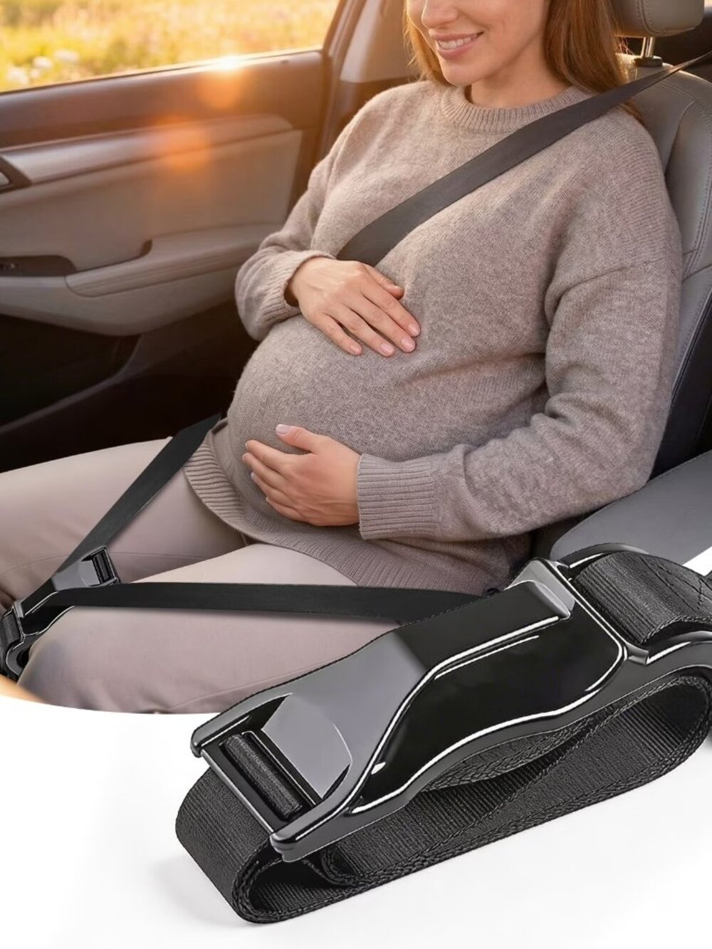 Pregnancy Car Seat Belt Adjuster, Black, Pink, Green, White